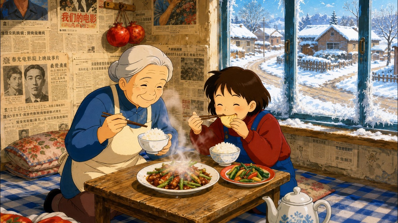 A Peaceful Winter with Grandma & Grandpa | Cozy Family Moments & Relaxing White Noise 🌙