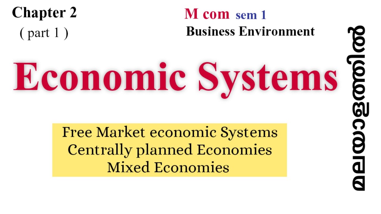 Economic Systems/ Free Market economic system/ Centrally planned economy/ Mixed economy