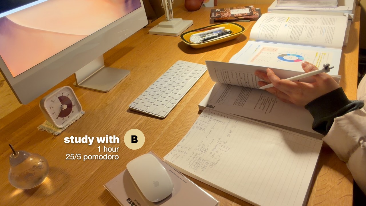 25/5 pomodoroㅣcalm, focusㅣ1 hour study with meㅣFeb 18