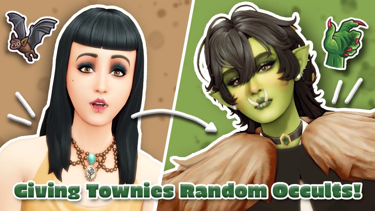 I Turned Townies Into RANDOM OCCULTS In The Sims 4!! 👺 | Sims 4 Create-a-sim Challenge