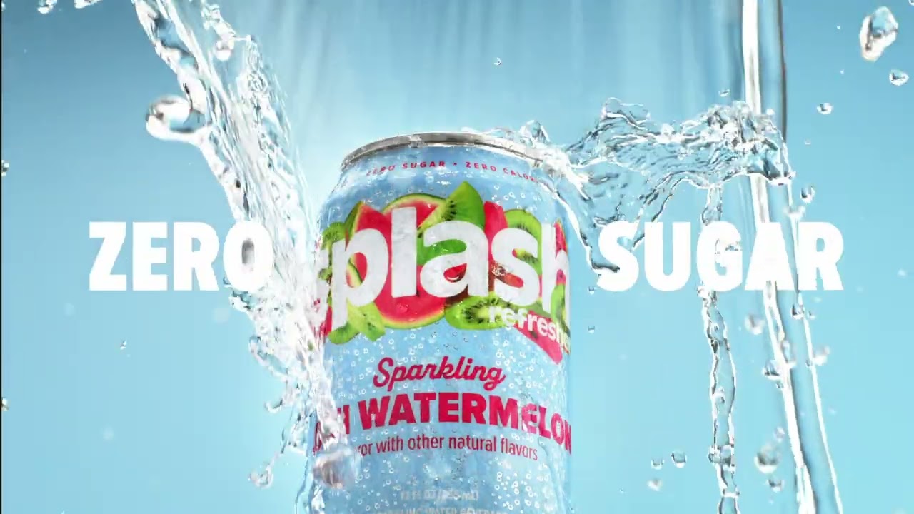 Splash Refresher Kiwi Watermelon &ndash; Refreshing Hydration | Sparkling Flavored Water Beverage