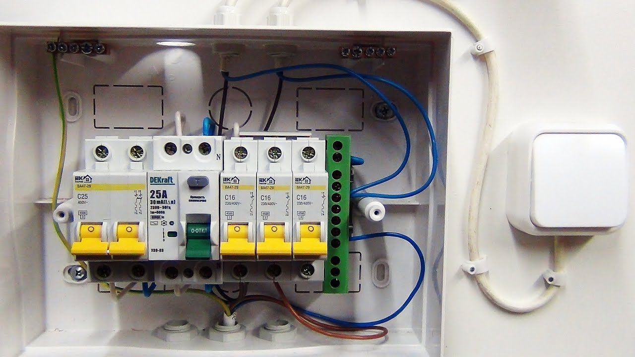 УЗО, электрощиток. Работа и подключение узо без заземления.