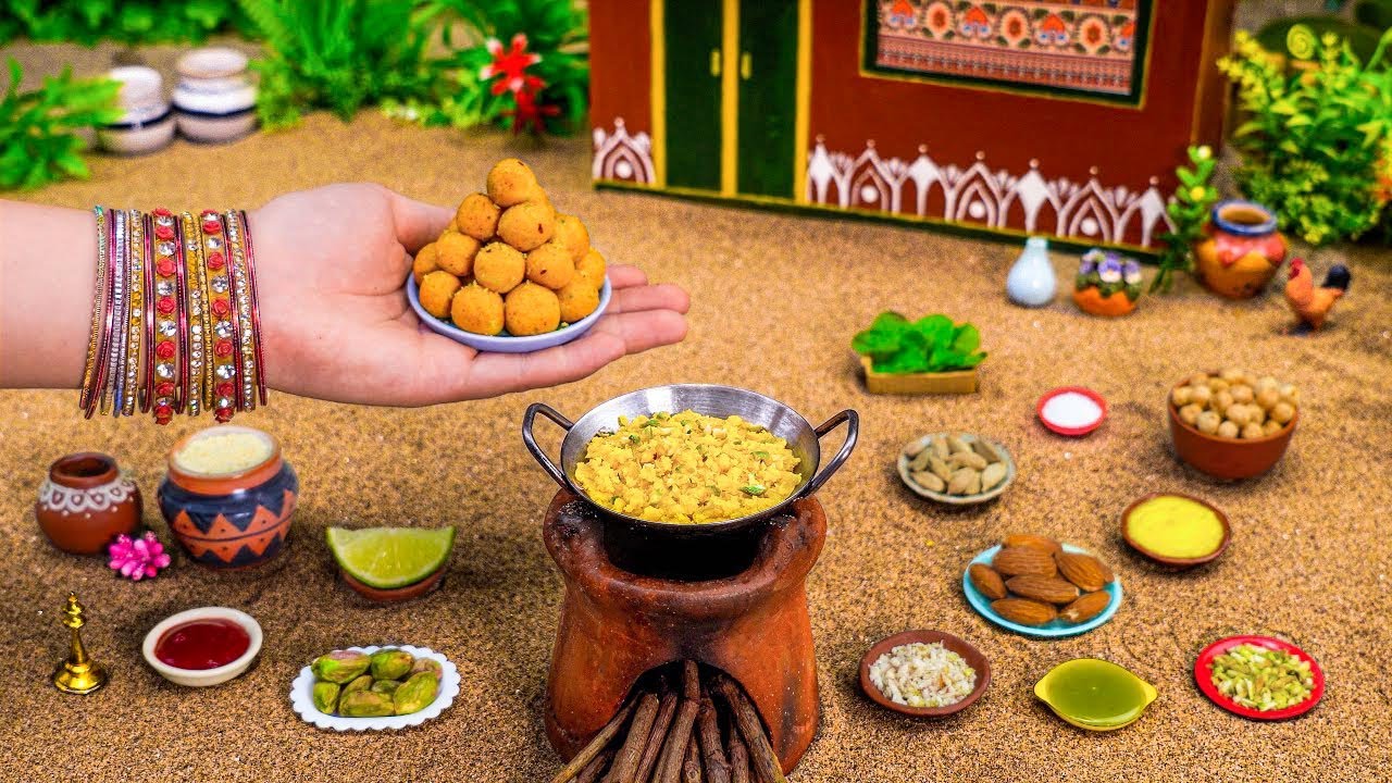Miniature Besan Ladoo Recipe | How To Make Besan Laddu | Tiny Foodkey | Easy Chickpea Laddoo Recipe