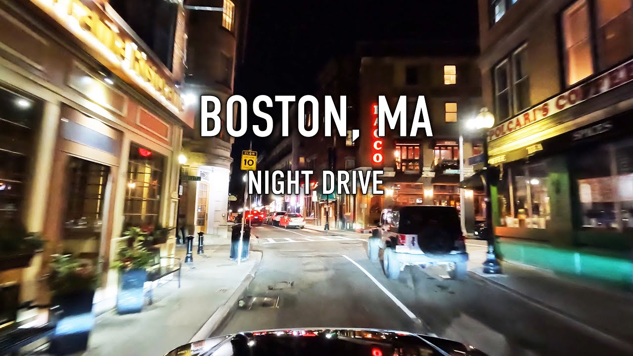 Boston Night Drive in 4K