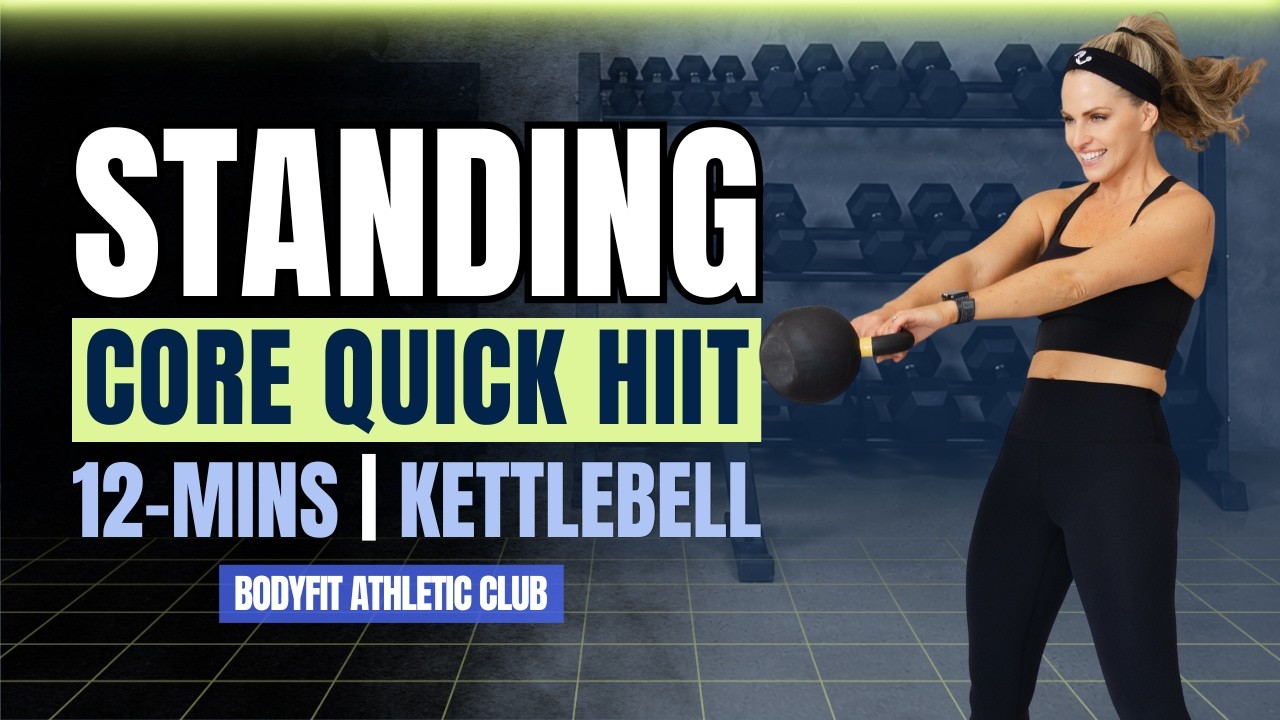 12-Minute Standing Kettlebell Core Quick Hiit Workout