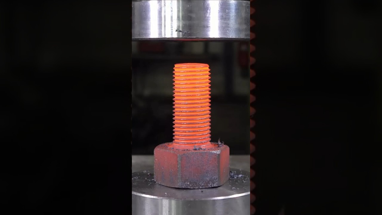 Red Hot Bolt vs Hydraulic Press 🔥 Will It Melt or Snap? #shorts #hydraulicpress #redhot #metal