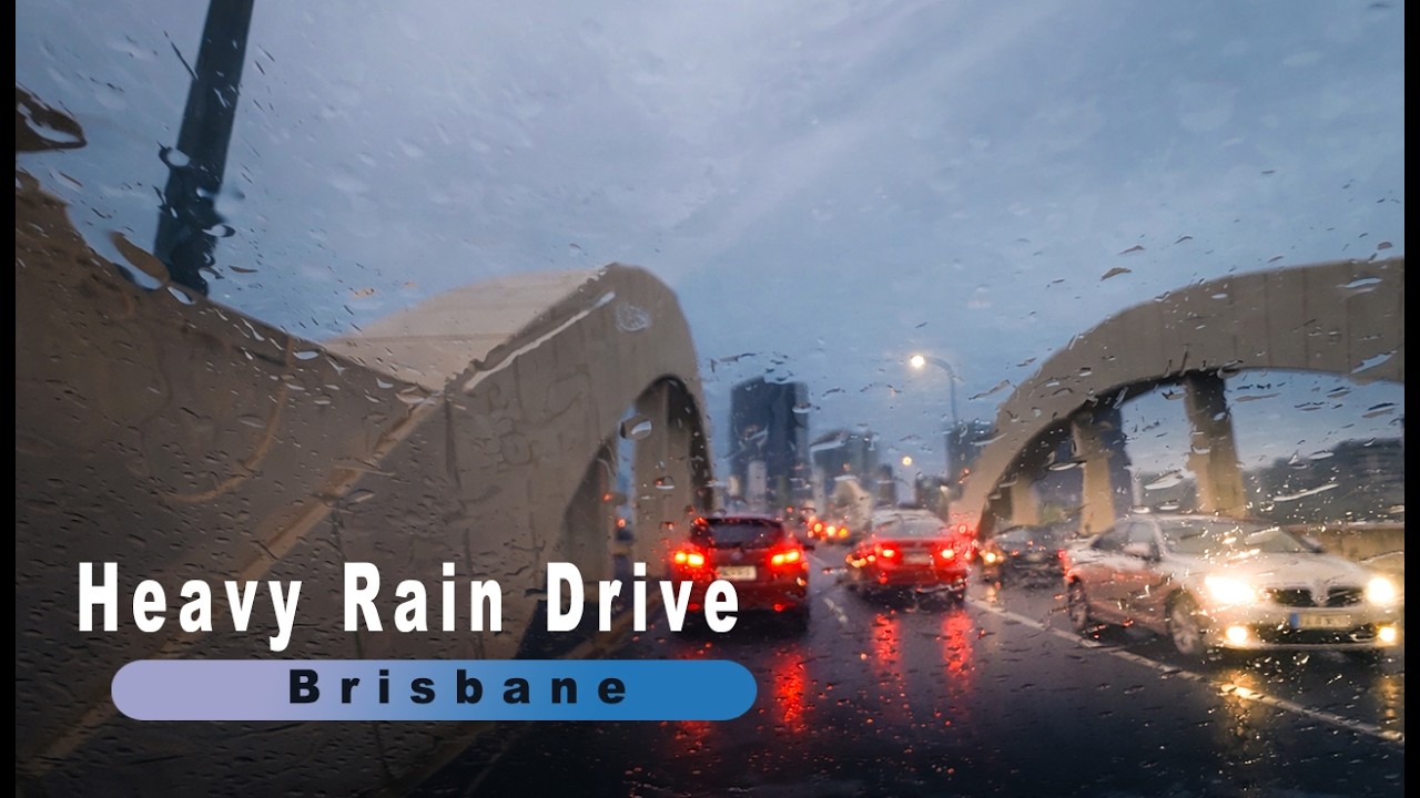 After Work Rain Drive | Brisbane CBD 4K