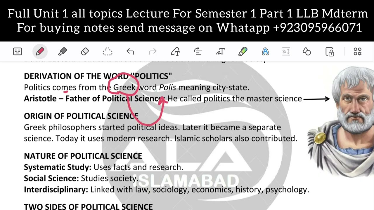 Political Science 4 years Law Semester 1 Unit 1 full complete crash course