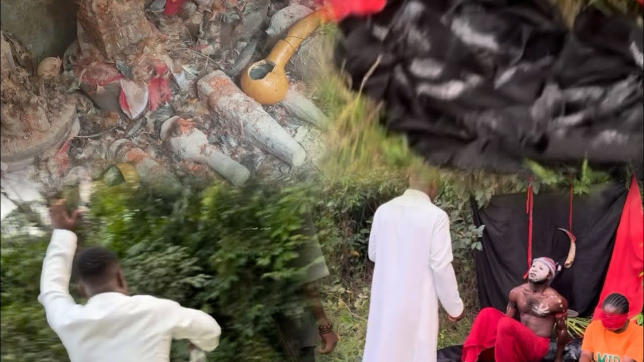 He want to sacrifice his mother and later change his mind and the evil native doctor want to kill he