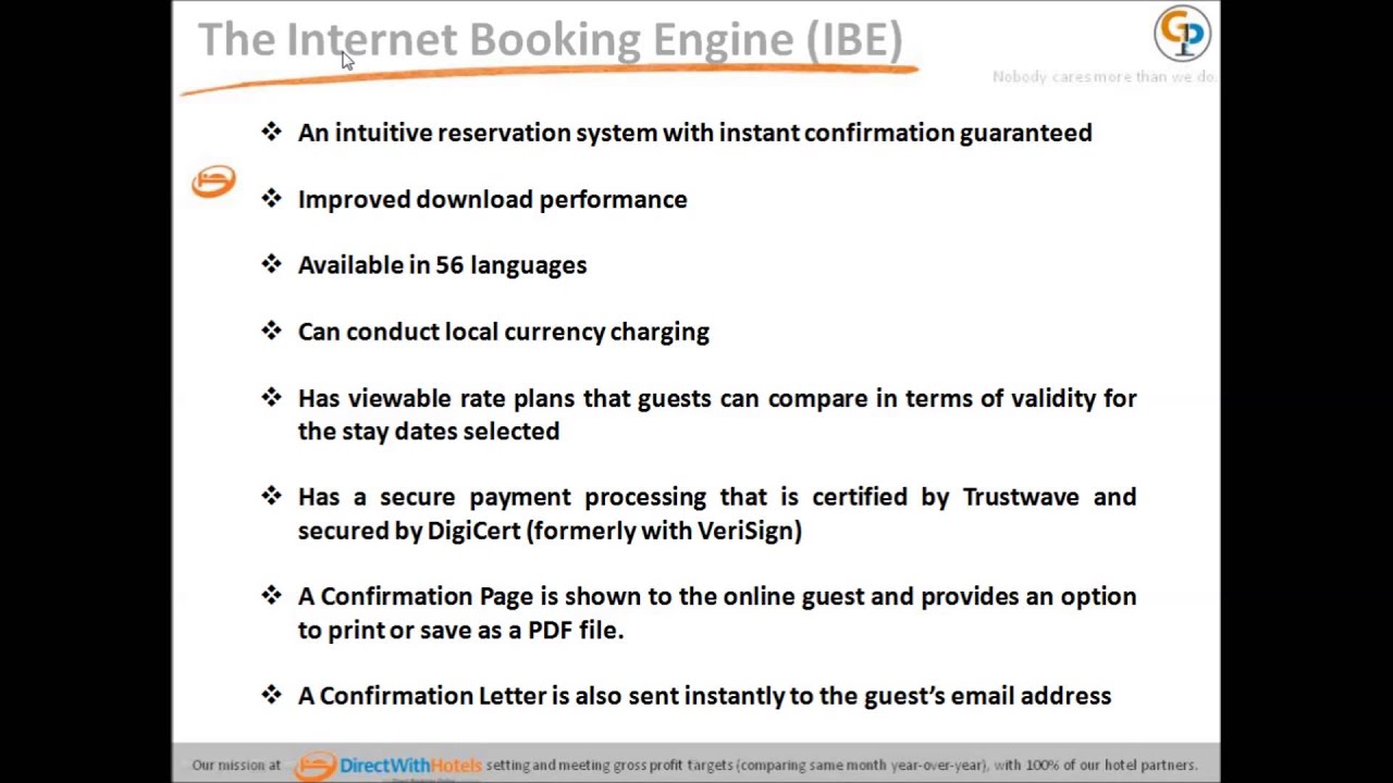 Internet Booking Engine Introduction