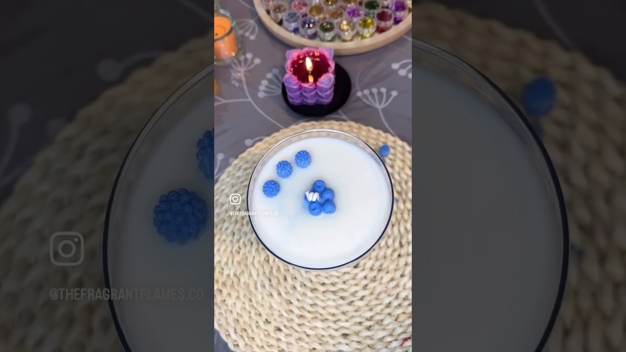 MAKING OF BLUEBERRY MARTINI COCKTAIL CANDLE 🫐 🕯️ #scentedcandle #handmade #soywax #diy #shorts