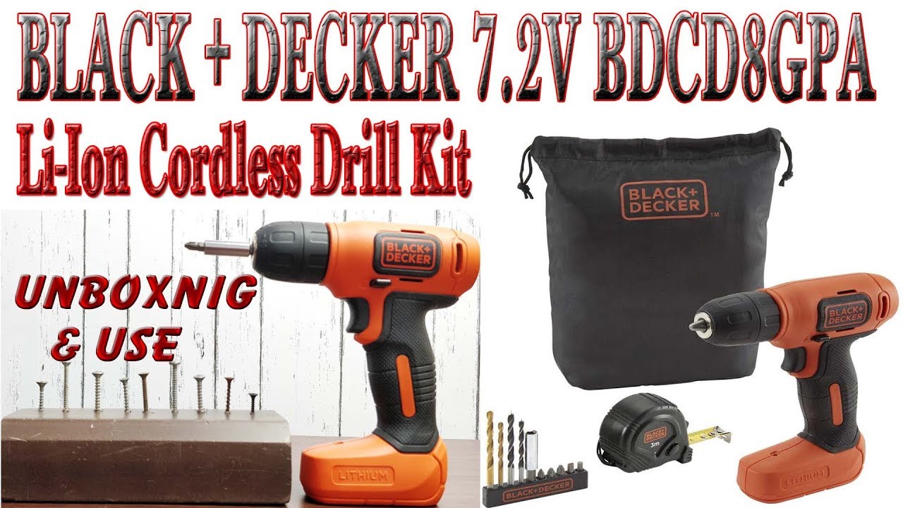 BLACK + DECKER Cordless Drill Plus Screwdriver Kit BDCD8GPA  Unboxing & Use