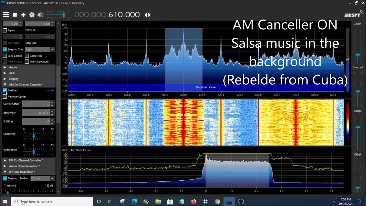 SDR Sharp Co-channel interference AM canceller. Several tests using Airspy HF+ Discovery