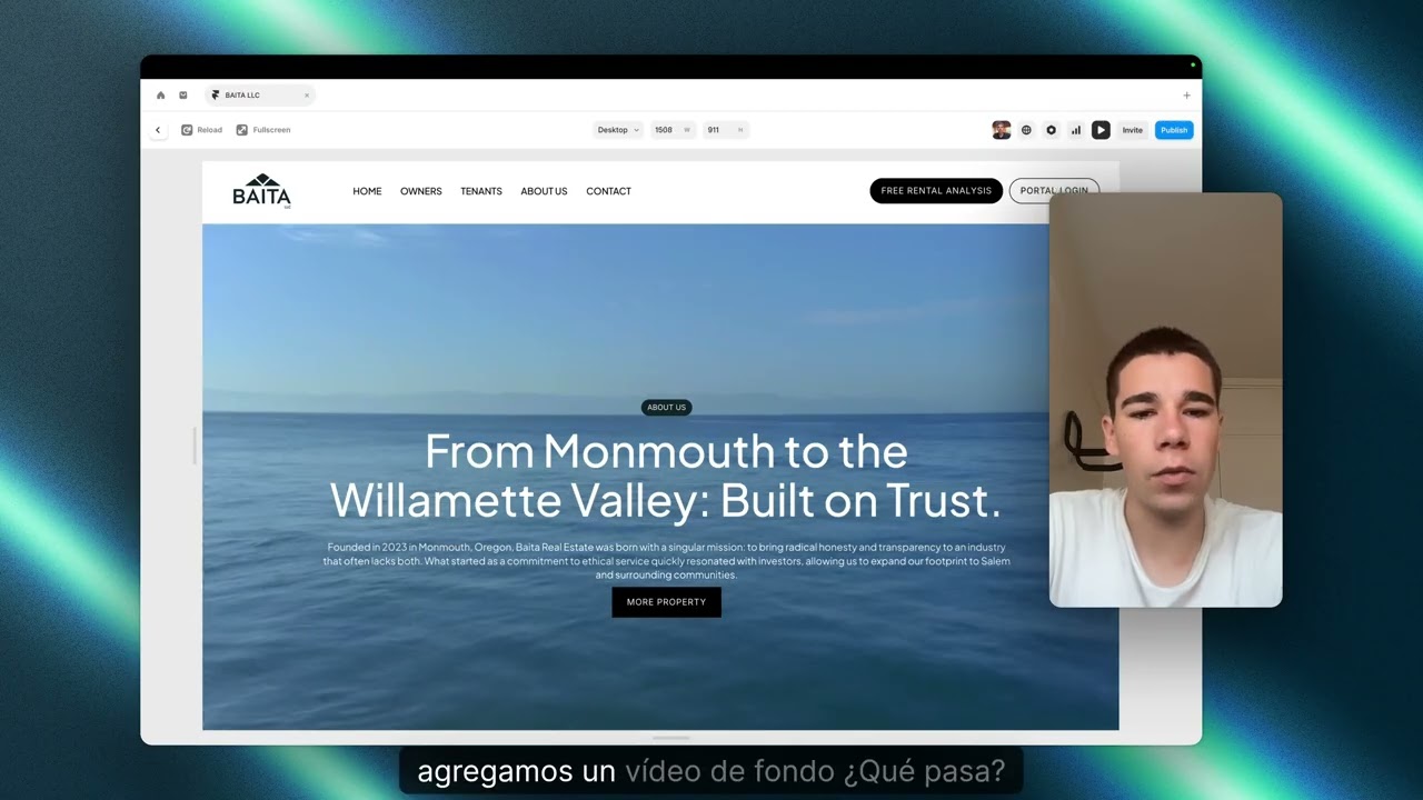 Como agregar un video de fondo en Framer