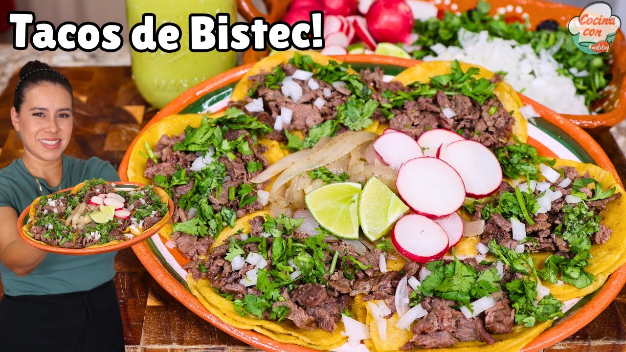 TACOS de BISTEC Estilo CALLEJEROS | con Salsa Verde TAQUERA |
