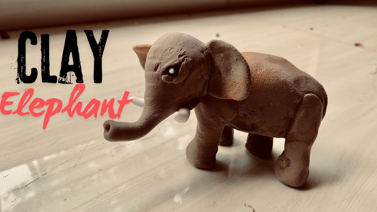 Clay Sculpting : Elephant /easy clay elephant #craft 