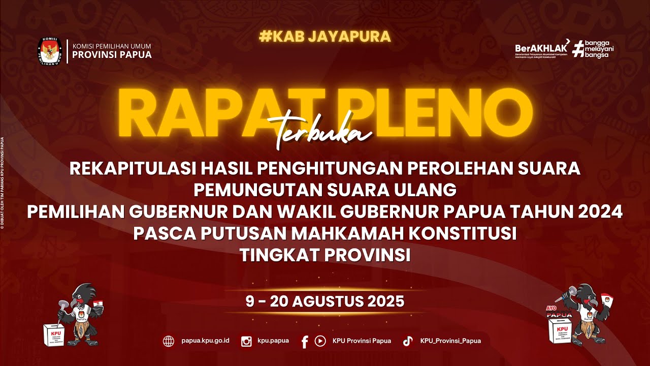🔴LIVE - RAPAT PLENO TERBUKA REKAPITULASI HASIL PENGHITUNGAN PEROLEHAN SUARA PSU TINGKAT PROVINSI