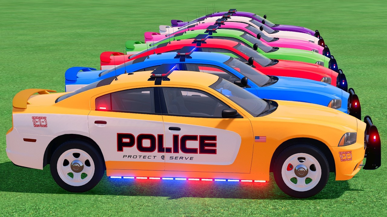 TRANSPORTING ALL POLICE CARS and AMBULANCE EMERGENCY VEHICLES WITH MERCEDES POLICE TRAIN ! #66 FS22