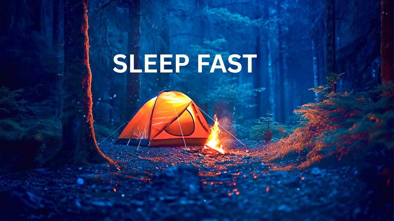 Cozy Camping in the Rain| Relaxing Fireplace & Rain Sounds for Deep Sleep, Study, and Focus (1 Hour)