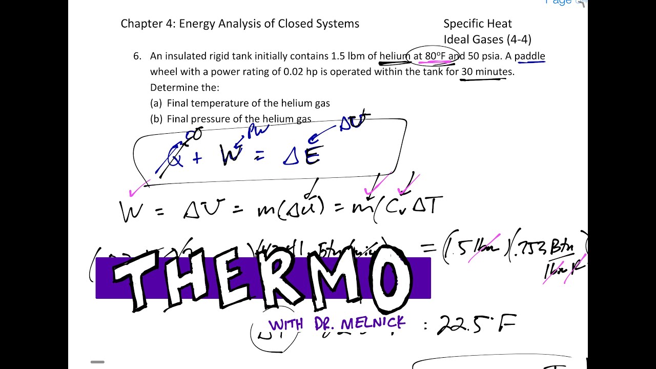 Thermodynamics - 4-4 Ideal Gas Specific Heat example 2