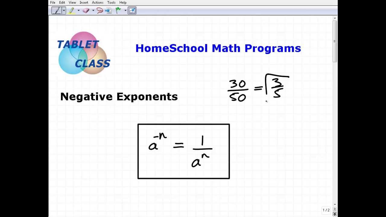 TabletClass Math Negative Exponents Homeschooling Tip