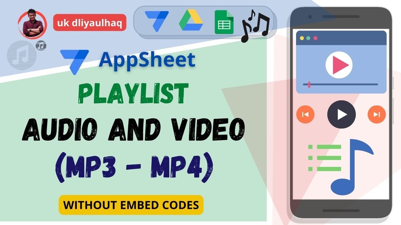 24. Membuat playlist audio dan video tanpa embed di AppSheet