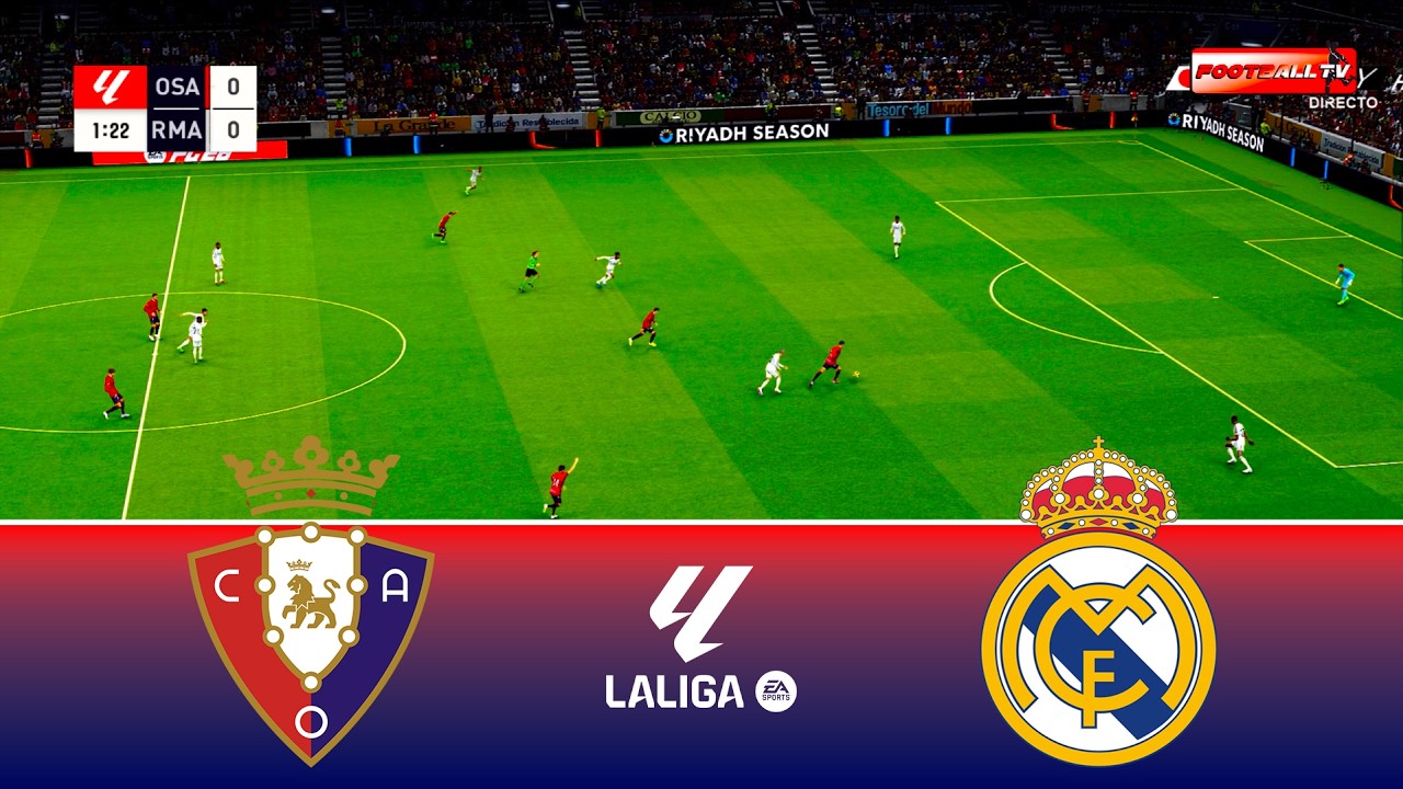 Osasuna vs Real Madrid - La Liga 2025/26 | Full Match All Goals | Pes 21 Gameplay Simulation