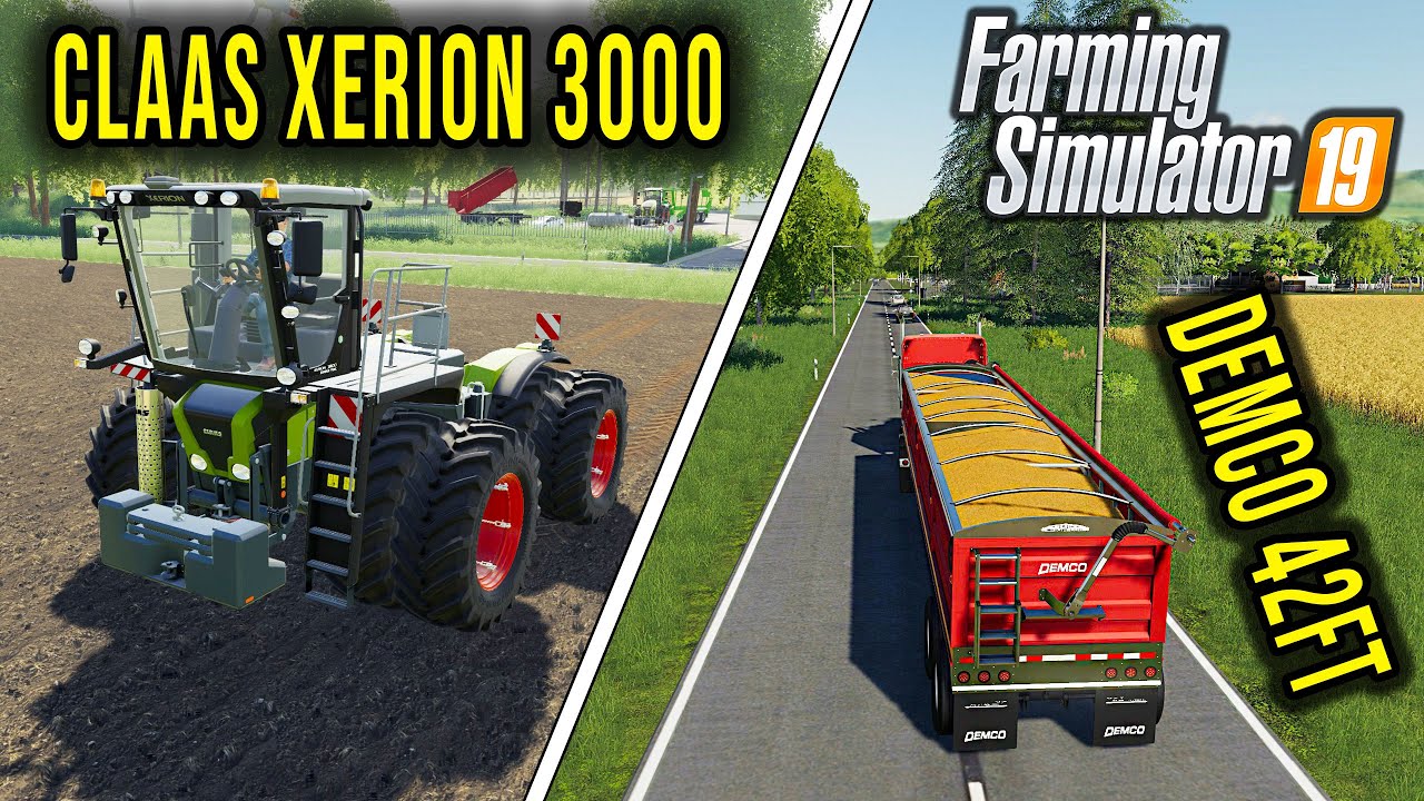 CLAAS XERION 3000 - DEMCO 42FT - Farming Simulator 19 Mods #62 | Radex