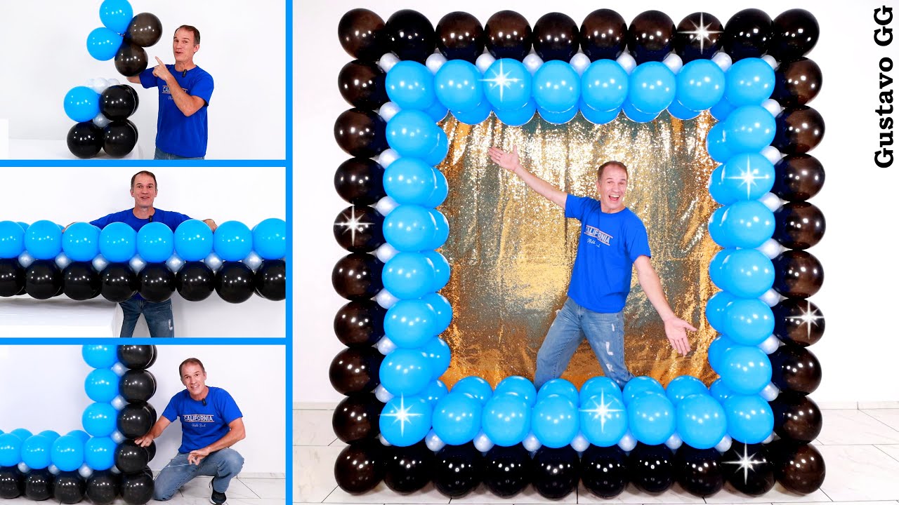 MARCO PARA FOTOS 🤩 DECORACION DE CUMPLEAÑOS 😍 Arco de globos cuadrado - Gustavo gg