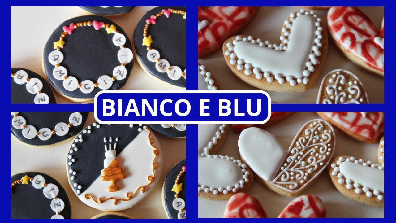 Biscotti bianchi e blu con un tocco d’oro | eleganza e semplicità #ghiacciareale #creative 