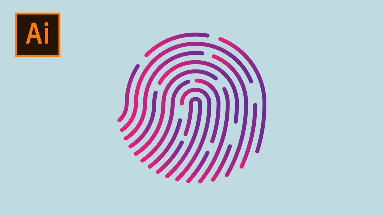 Create Fingerprint Icon in Adobe Illustrator | Thuy Uyen Design