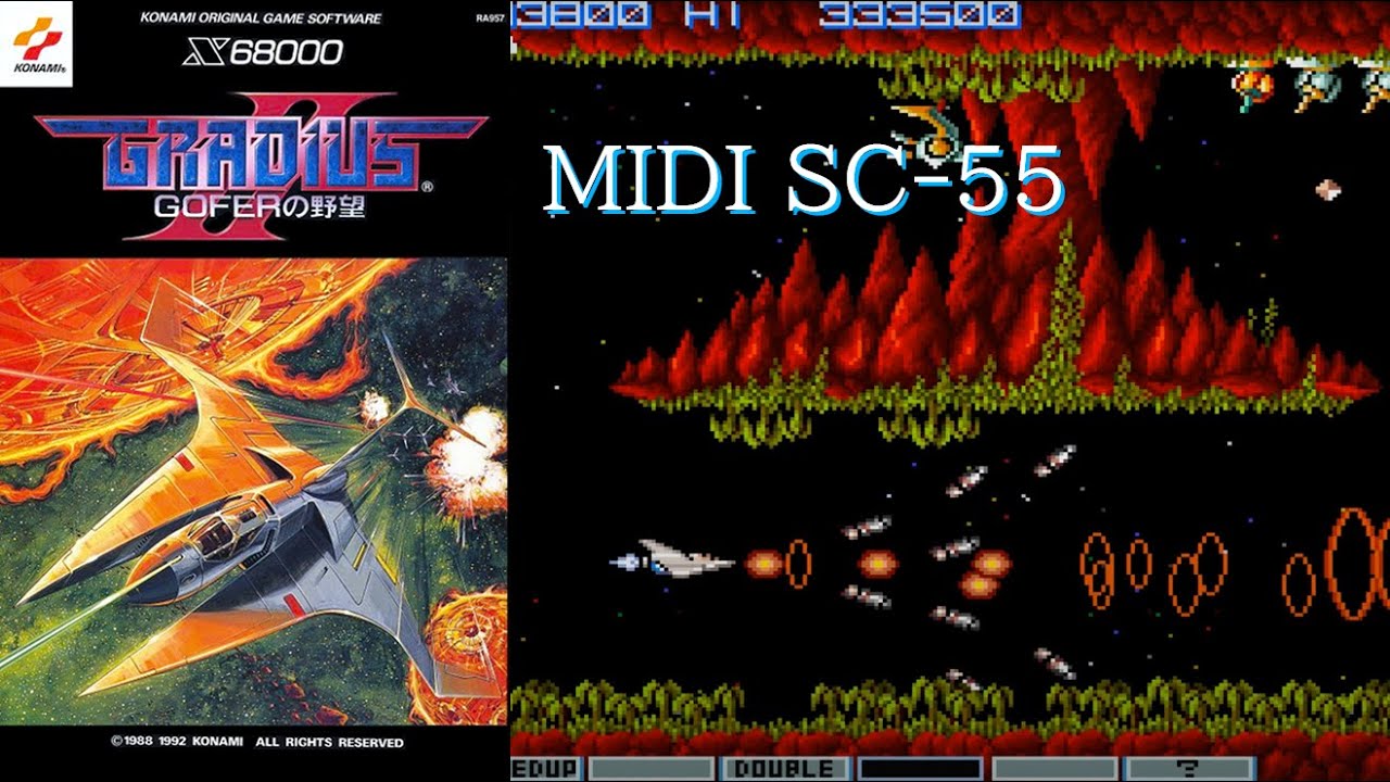 【高画質】至福のサウンド MIDI SC-55 X68000：グラディウスⅡ-GOFERの野望-【無敵プレイ・1周エンディングまで】