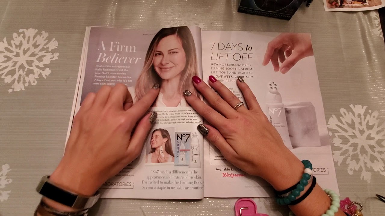 *ASMR* slow magazine tracing with long nails and pointer. NO TALKING.