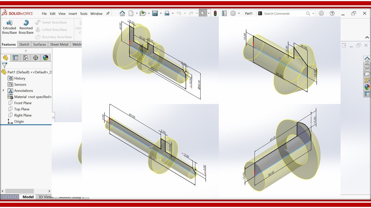 📌 Exercise 3D – 06 | SOLIDWORKS Bangla Tutorial | Mechanical Part Design Step by Step