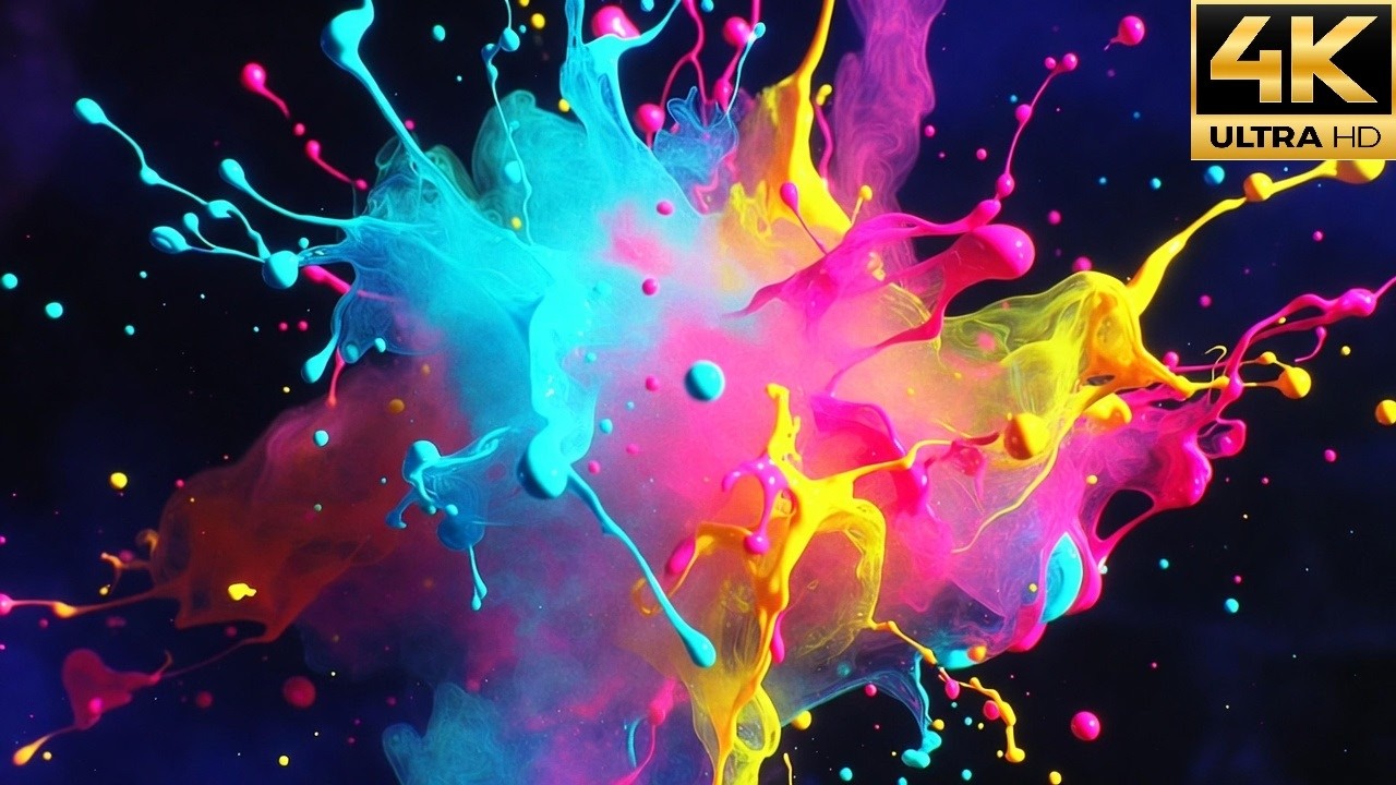 Abstract Liquid Paint in Motion 🌈 | Hypnotic Color Splash Background for Relaxation & Meditation