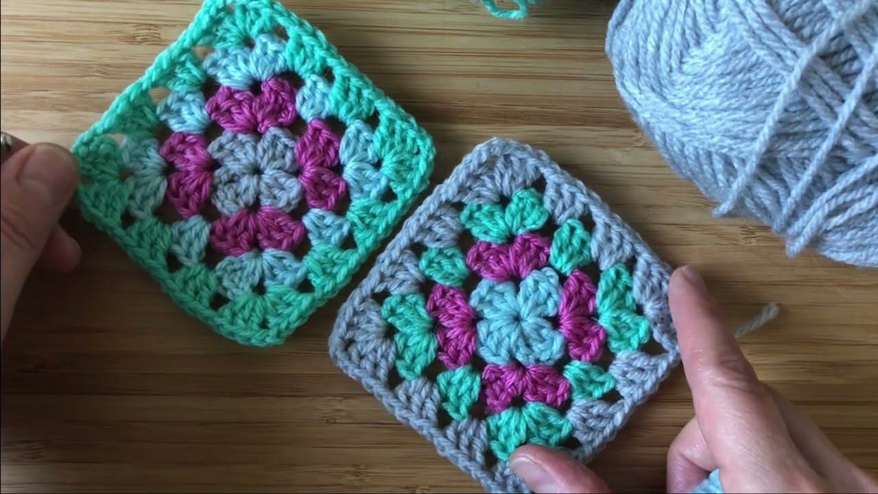SZYDEŁKOWANIE DLA POCZĄTKUJĄCYCH WIELOKOLOROWY  KWADRAT NA SZYDEŁKU CROCHET GRANNY SQUARE TUTORIAL