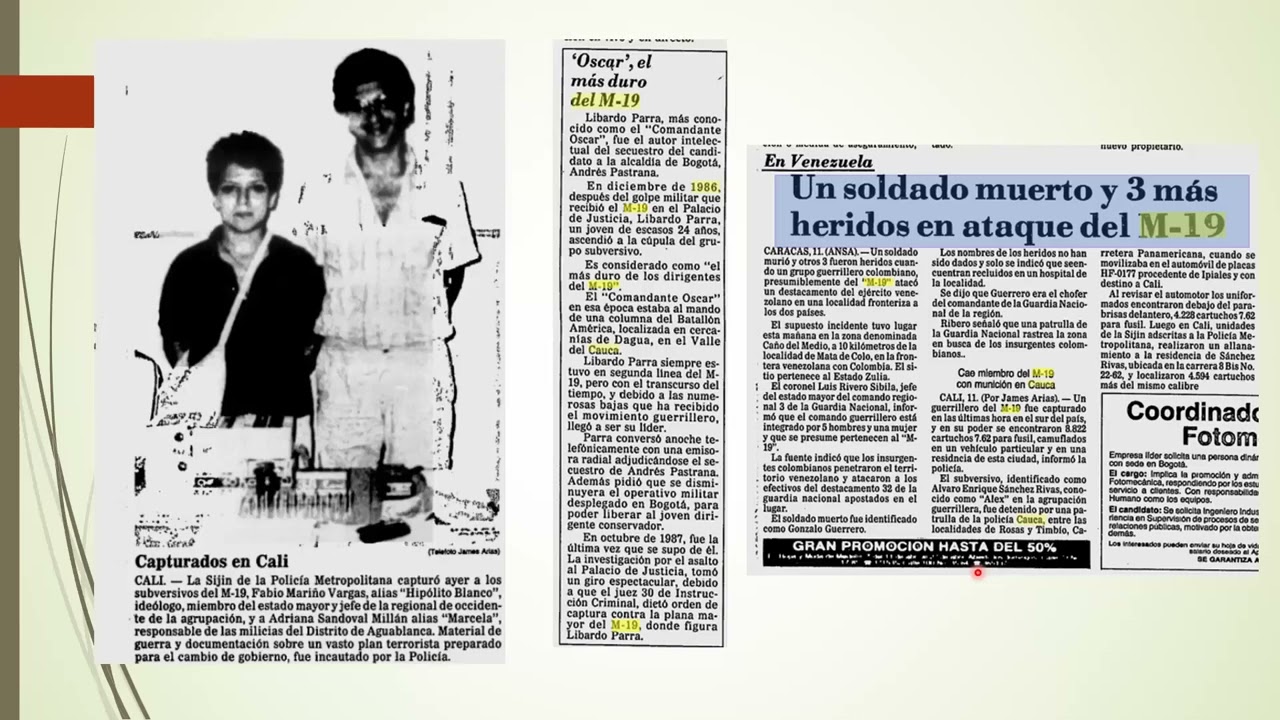 Algunas acciones terroristas cometidas por Carlos Pizarro Leongómez con el batallón América del M-19