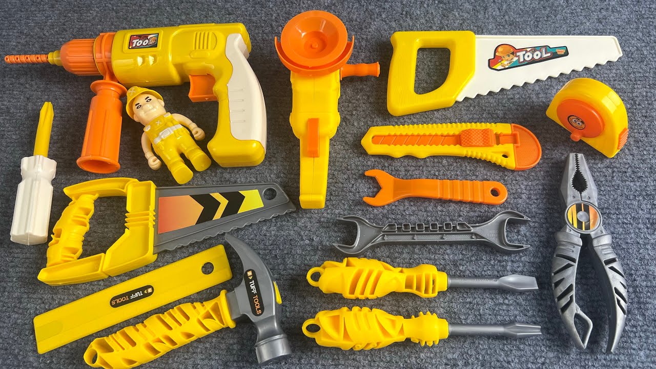 9-Minute Unboxing: Construction Tools - Screwdriver, Wrench, Ruler, Hammer - Tool Set