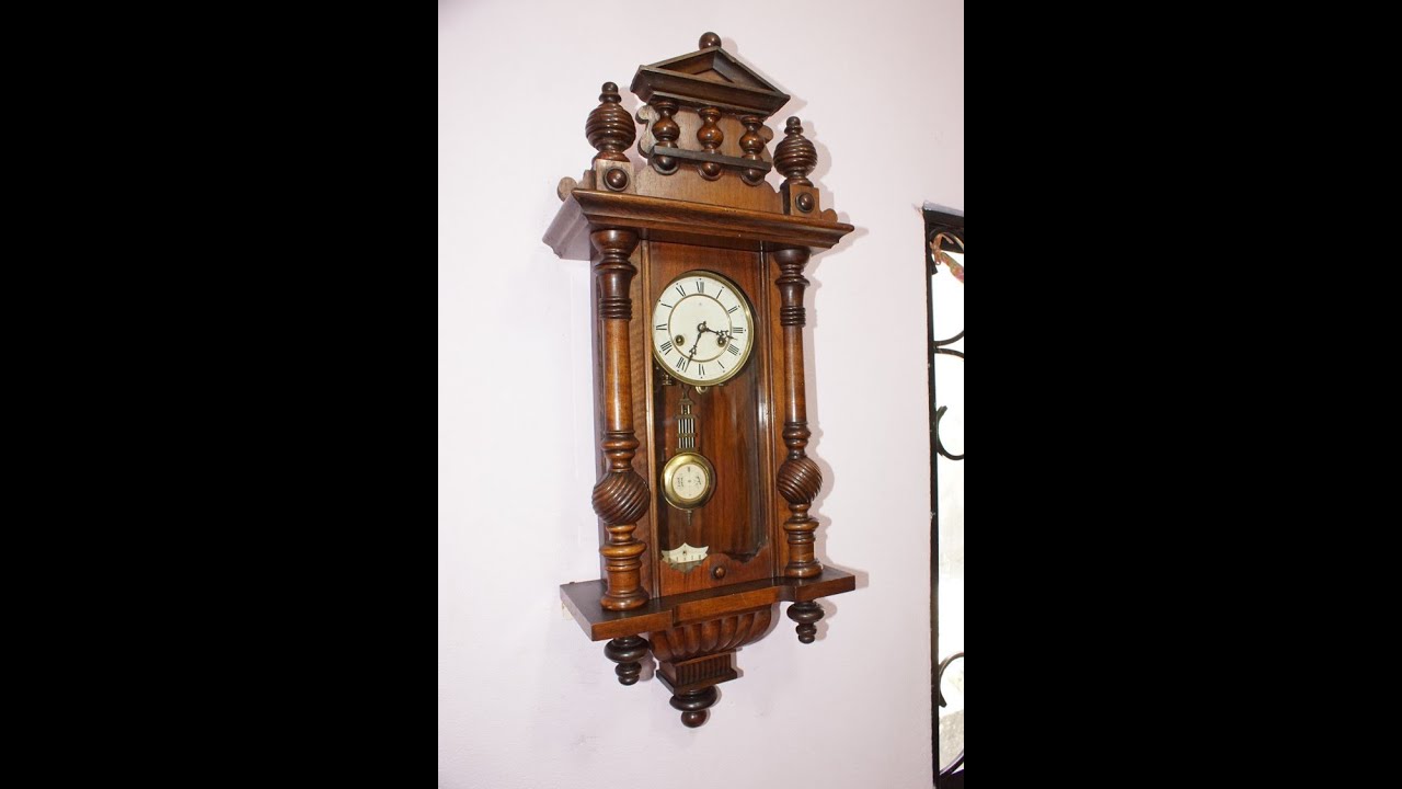 JUNGHANS Steren Wanduhr Pendeluhr D' 1898 Gong Regatta Walnussholz Historisch 