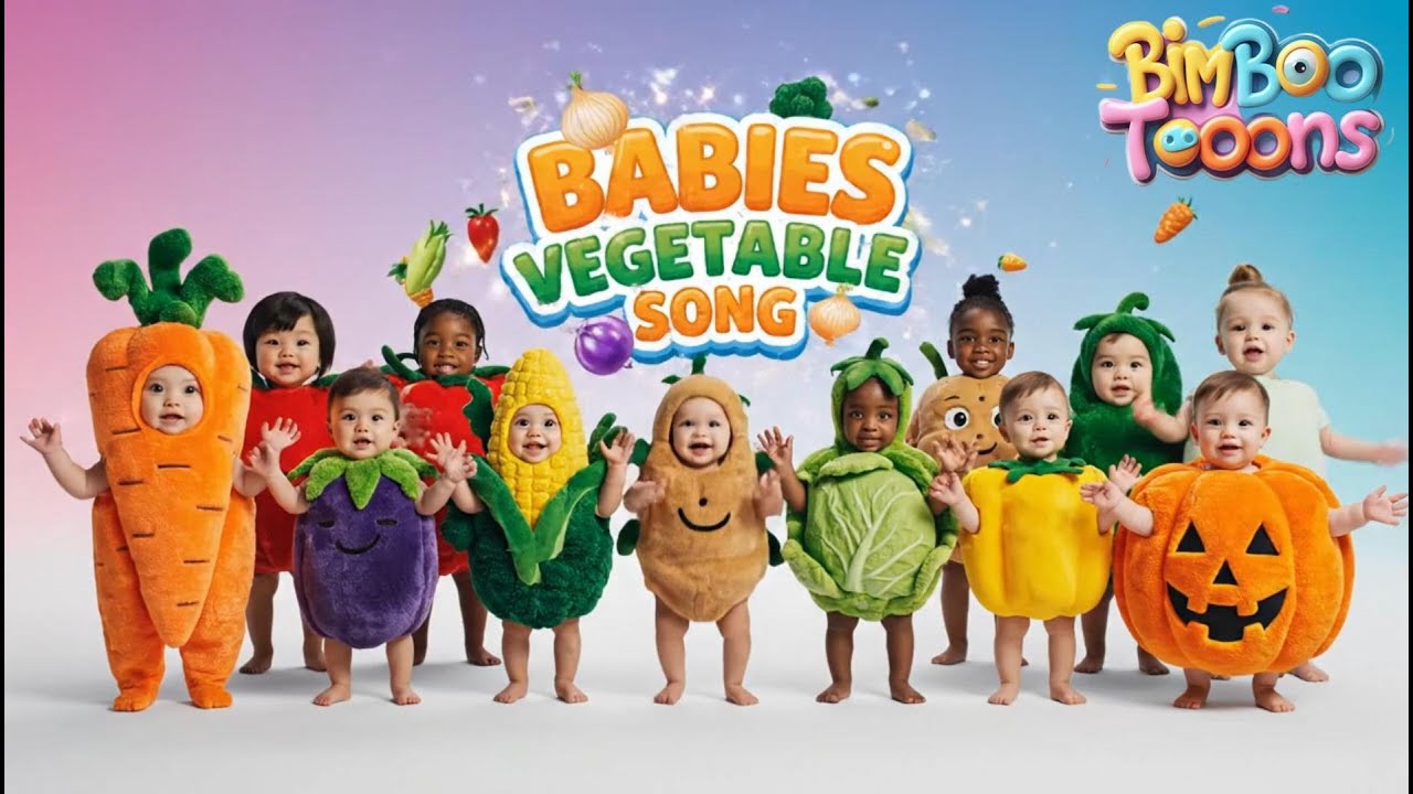 Baby Vegetable Song 🥕🍅 | Counting 1 2 3 | Cute Veggie Babies Dance