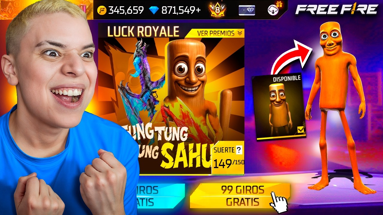 ¡CONSIGO A TUNG TUNG TUNG SAHUR EN FREE FIRE RAPIDO Y GRATIS CON ESTE TRUCO! 🔥 * TIENE PODERES * 🔥