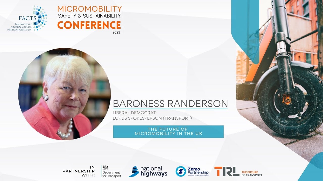 Baroness Randerson - The future of micromobility in the UK #futuretransportation #escooter #pacts