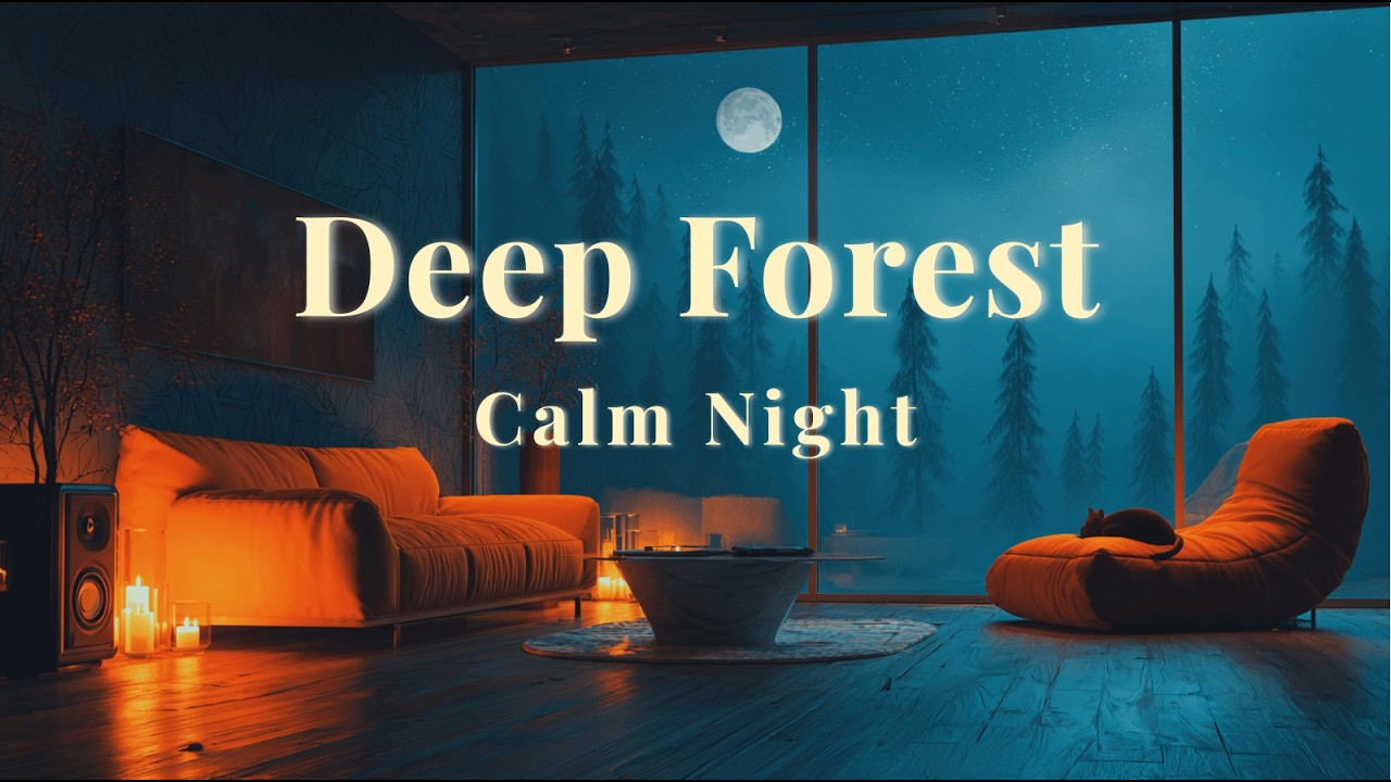 Deep Forest Calm Night ｜ 1 Hour nature lofi mix ~ peaceful beats for study & sleep 🌙