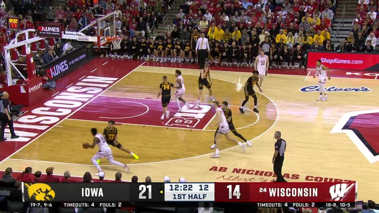 Austin Rapp Nails the Deep 3-Pointer vs. Iowa | Wisconsin Basketball