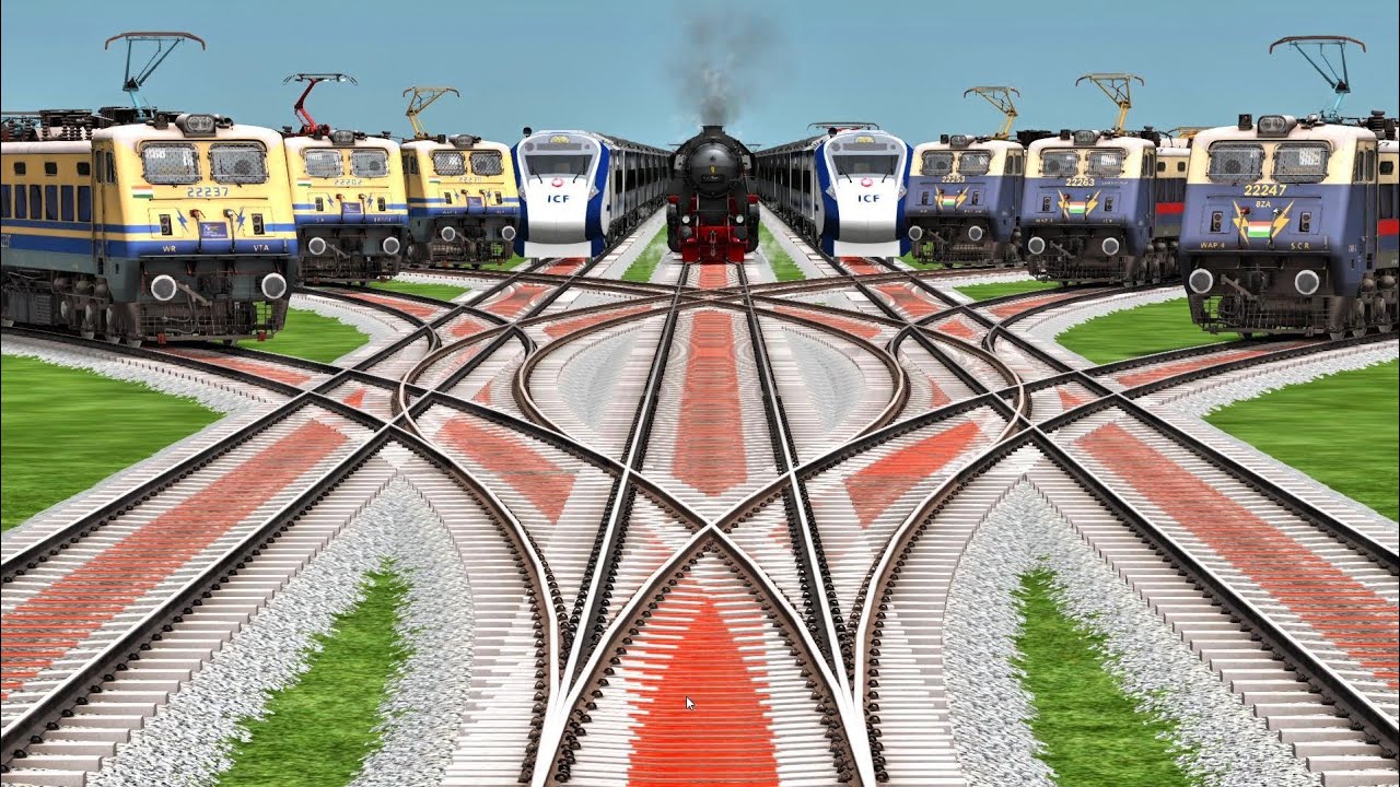 💥 Deadly Double Curve Crossing Scene – Real Indian Rail Experience🚂 Curve Kings! Trains Crossing Sha
