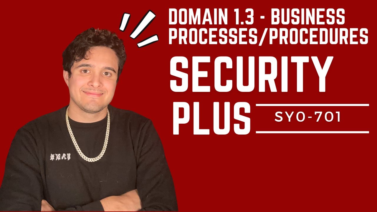 Security+ Domain 1.3 Business Processes/Procedures - SY0-701 FULL COURSE