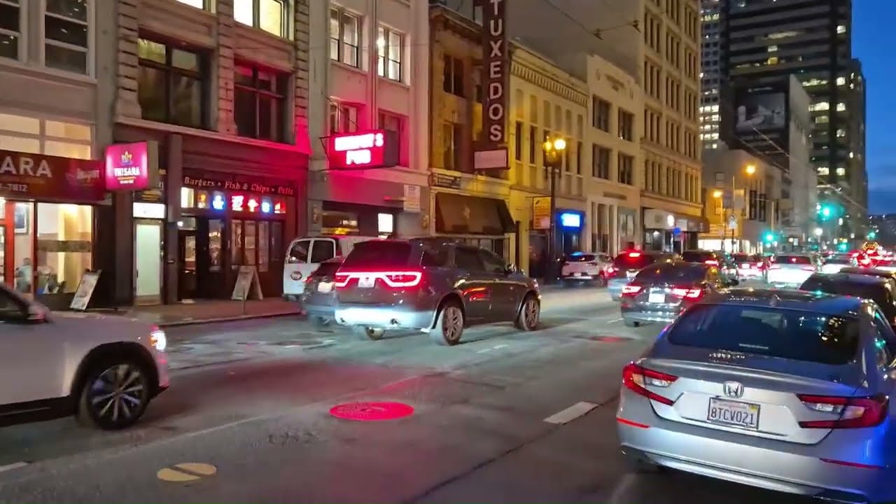 Night Walk in Downtown San Francisco | Noční procházka centrem San Francisca