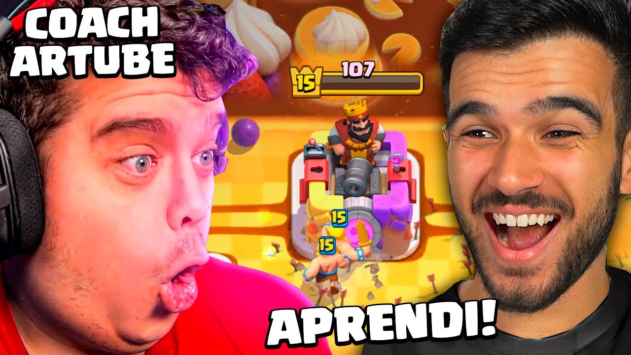 VIREI PRO PLAYER!! Artube foi meu COACH por 1 dia no CLASH ROYALE!