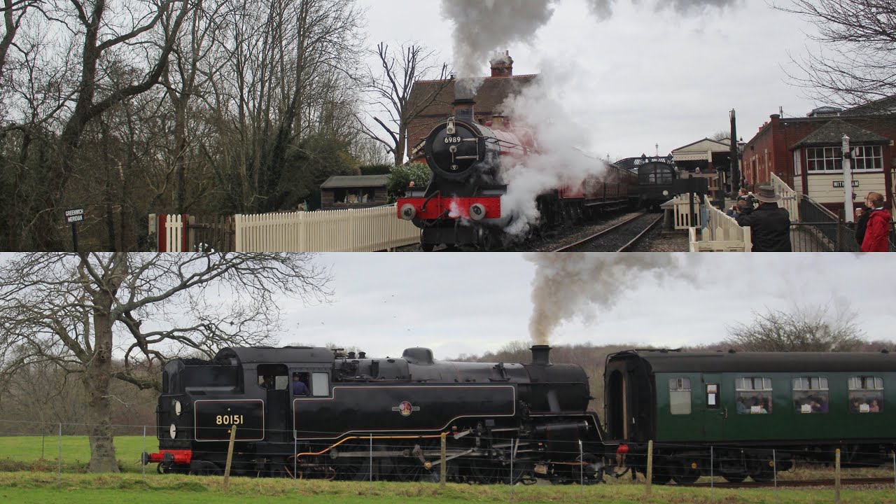 6989 ‘Wighwick hall’ and 80151 power the bluebell railway during half term week 18/02/2026