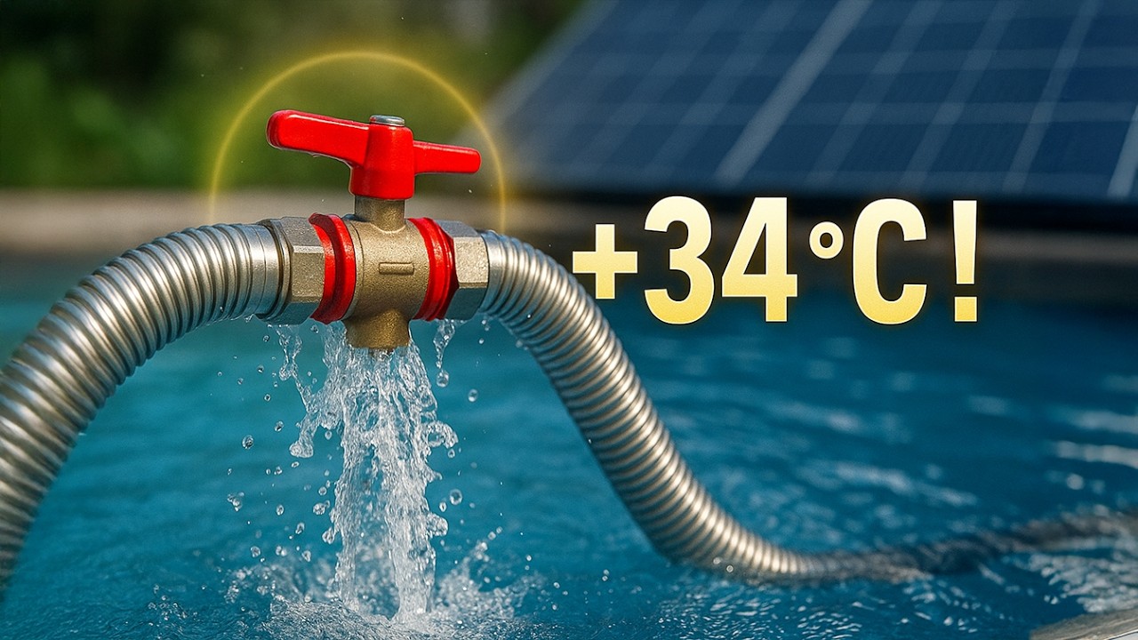 J’ai ajouté un dérivateur à mon chauffe piscine solaire (+34°C !)